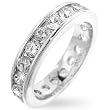 Sterling Silver Eternity Ring with Clear Cubic Zirconias Rhodium Plated