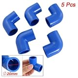 uxcell　パイプアダプター　90°エルボタイプ　PVC-U素材　ブルー　45 x 45 x 26mm　5個入り