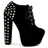 Spy Love Buy Vivian Suede Style Block Stud Heel Concealed Platform Ankle Boots