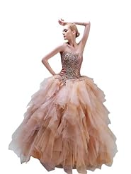 Corset   Waistline Chiffon/Taffeta/Tulle Lace Crystal Beaded Crystals Applique  Dress