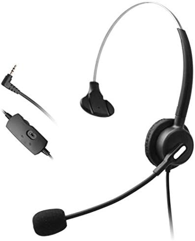 Wantech Mono Call Center Telephone Headset with 2.5mm Headphone Jack + Mic + Volume Mute Controls for Polycom IP320 SoundPoint Pro Gigaset C610 IP C620H Zultys Technologies IP Phones(H110B02J25)