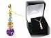 Beautiful SOLID 10k Gold Round Colorful 4 Gemstone Pendant Necklace with Genuine Peridot, Citrine, Blue Topaz and Amethyst Stones - Comes Gift Boxed!