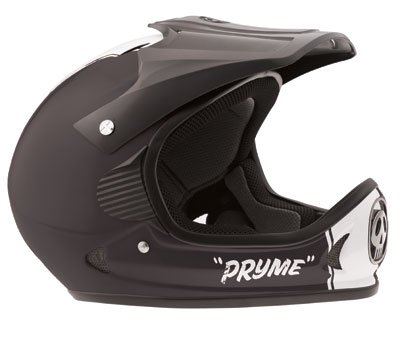 Pryme US Full Face Helmet, - SM/MED (53-57cm), Black/White, Trim