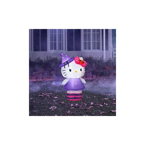3' Tall Airblown Inflatable Halloween Hello Kitty Outdoor decor light up, Self