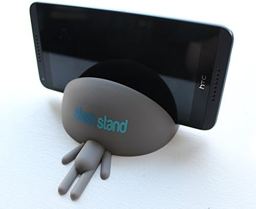 StashStand Hands Free Smartphone Display Stand - Works with Any Cell Mobile Phone, Phablet &amp; Tablet Placed Horizontally - Also a Unique Letter, Credit, Gift &amp; Business Card Holder for Your Desk (Gray)