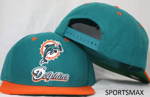 Miami Dolphins Aqua / Orange Two Tone Snapback Adjustable Plastic Snap Back Hat / Cap