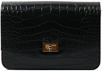 dearWYW Unique Crocodile Skin Pattern Mini Shoulder Cross-body Bag (Black)