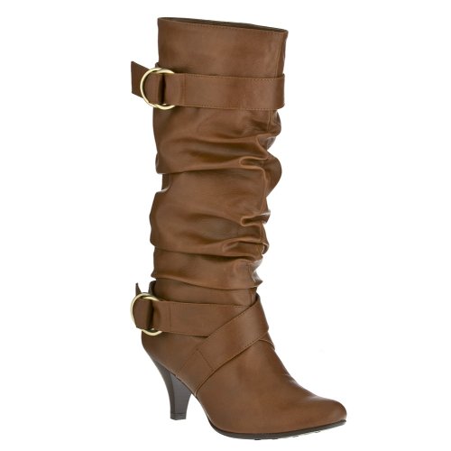 Women's Xhilaration® Kameke Slouchy Buckle Boots - Cognac