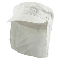 Army Cap with Flap-White