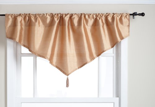 Best Price Stylemaster Tribeca 52 by 20-Inch Faux Silk Ascot Valance with Tassel, Truffle