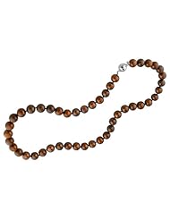 Sterling-Silver 9-9.5 MM Chocolate Freshwater Cultured Pearl Strand, 18"