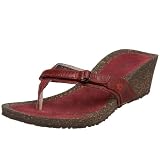 Teva Women's Ventura Thong Wedge Leather Sandal,Rouge Action,5.5 M US Women's