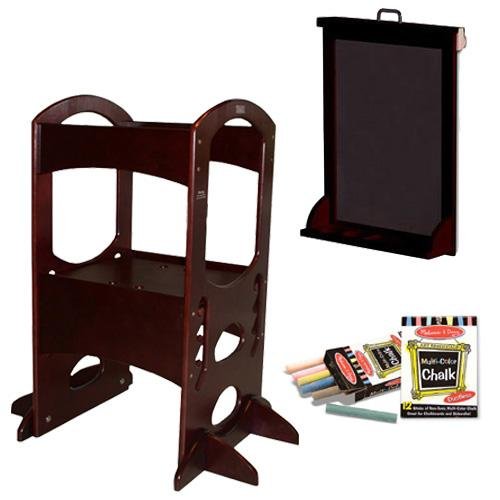 Little Partners Learning Tower and Easel in Dark Cherry
