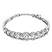 Qianse White Gold Plated Heart Shape Bracelet Made with Swarovski Elements Crystal (QIANSE is Swarovski's authorized distributor, buy from QIANSE JEWELRY DIRECT, or we will not be responsible for the fake products.)