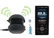Apple Ipod Nano 5th Generation (5G) Silicone Skin Case Cover (Black) with Armband and Black Belt Clip + Portable Round Shape Rechargeable Mini Speaker + Fishbone Style Keychain