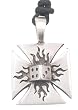 Iron Cross Fire Dice Pewter Pendant Necklace