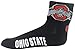 NCAA Ohio State Buckeyes Men's Quarter Socks, Black/Scarlet/White/Gray