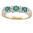 14K Two-Tone Gold Emerald and Diamond Ring/Anniversary Band