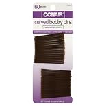 Conair Bobby Pins, Curved, Secure Hold, Brown 60 bobby pins