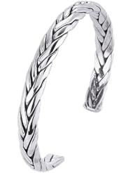 Sterling Silver Woven Cuff Bracelet 10mm