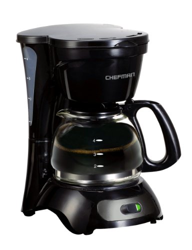 Coffee Maker - Chefman 4 Cup Switch Coffee Machine with Non-stick Keep Hot Warming Plate