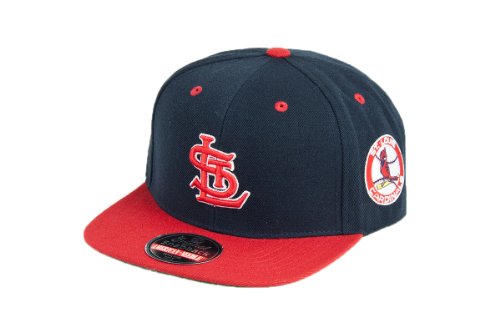 MLB Men's St. Louis Cardinals Blockhead Snapback Cap (Navy/Red, Adjustable)