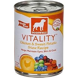 Dogswell Vitality for Dogs, Chicken & Sweet Potato Stew Recipe, 13-Ounce Cans (Pack of 12)