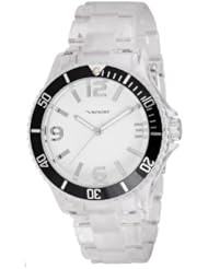 Vernier Womens VNR11099BK Clear Plastic Bracelet Quartz Watch