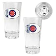Chicago Cubs MLB 2pc Pint Ale Glass Set with Baseball Bottom - Oval Logo by Great American Products
