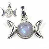 Moonstone-Dreiergruppen-Mond Pentagram-Anhänger