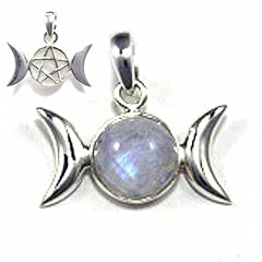Moonstone-Dreiergruppen-Mond Pentagram-Anh�nger