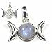 Moonstone-Dreiergruppen-Mond Pentagram-Anhänger