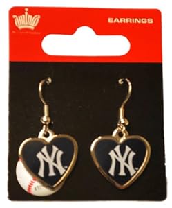 New York Yankees Aminco, Inc. Women Navy Heart Shaped Earrings