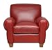 Cameron Chair and Ottoman in Deep Red