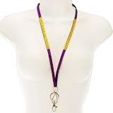Purple and Gold Rhinestone Crystal Lanyard ID Badge Key Card Holder