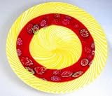 Glass Plate Yellow & Red Elegant 100% Handblown Art STV112