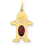 14K Boy 6x4 Oval Genuine Garnet-Jan