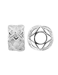 Storywheel® Textured Finish Squares Bead / Charm in 925 Sterling Silver