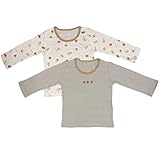 ボーイズベビー[Baby’s Dream]男の子用|綿100％長袖肌着シャツ２枚セット 80 グレー-ホワイト