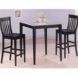 Black Finish with Granite Top Pub Set by 