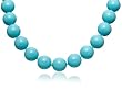 14k Yellow Gold 16mm Dyed Turquoise Color Shell Beaded Necklace