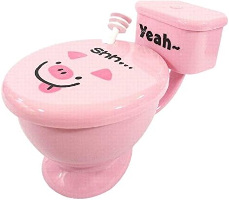 Topunion Creative Toilet Cups Plastic Cups with a Spoon Toilet Mug (Pink)