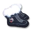Infant Toddler Girl's Brown Suede Boots with Pink Trim