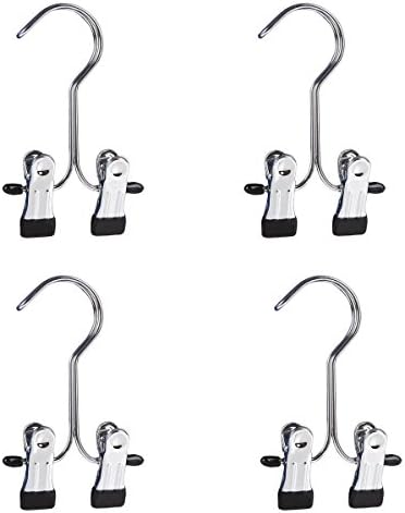 Saliency Laundry Hooks Pins Boot Hanger Hold Hanging Double Clips Portable Travel Hanging 4pcs