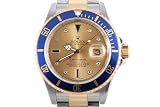 Rolex Mens 2 Tone Submariner Champagne Serti Dial