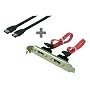 1x Adapter intern SATA zu extern e-SATA 2-Port mit Slotblech + 1x Kabel e-SATA extern mit Sicherungslasche schwarz 1,00 m
