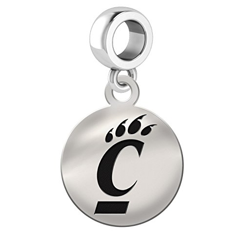 Cincinnati Bearcats Sterling Silver Drop Charm Fits All European Style Bracelets