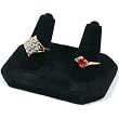 Black Velvet Double Ring Finger Jewelry Showcase Display