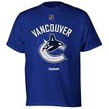 NHL Men's Vancouver Canucks Primary Logo T-Shirt (Dark Blue, Large)