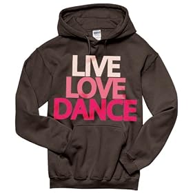 Live Love Dance Womens and Childrens Chocolate Hooded Sweatshirt Hoodie